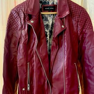 Red Faux Leather Jacket